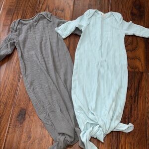 Kate Quinn Knotted Baby Gowns in Gray and Light Blue